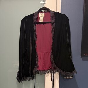 Vintage black velvet lacy piece